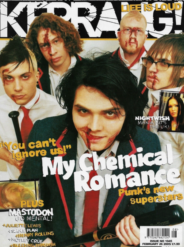 My Chemical Romance; Three Cheers for Sweet Revenge era; front cover of Kerrang! magazine